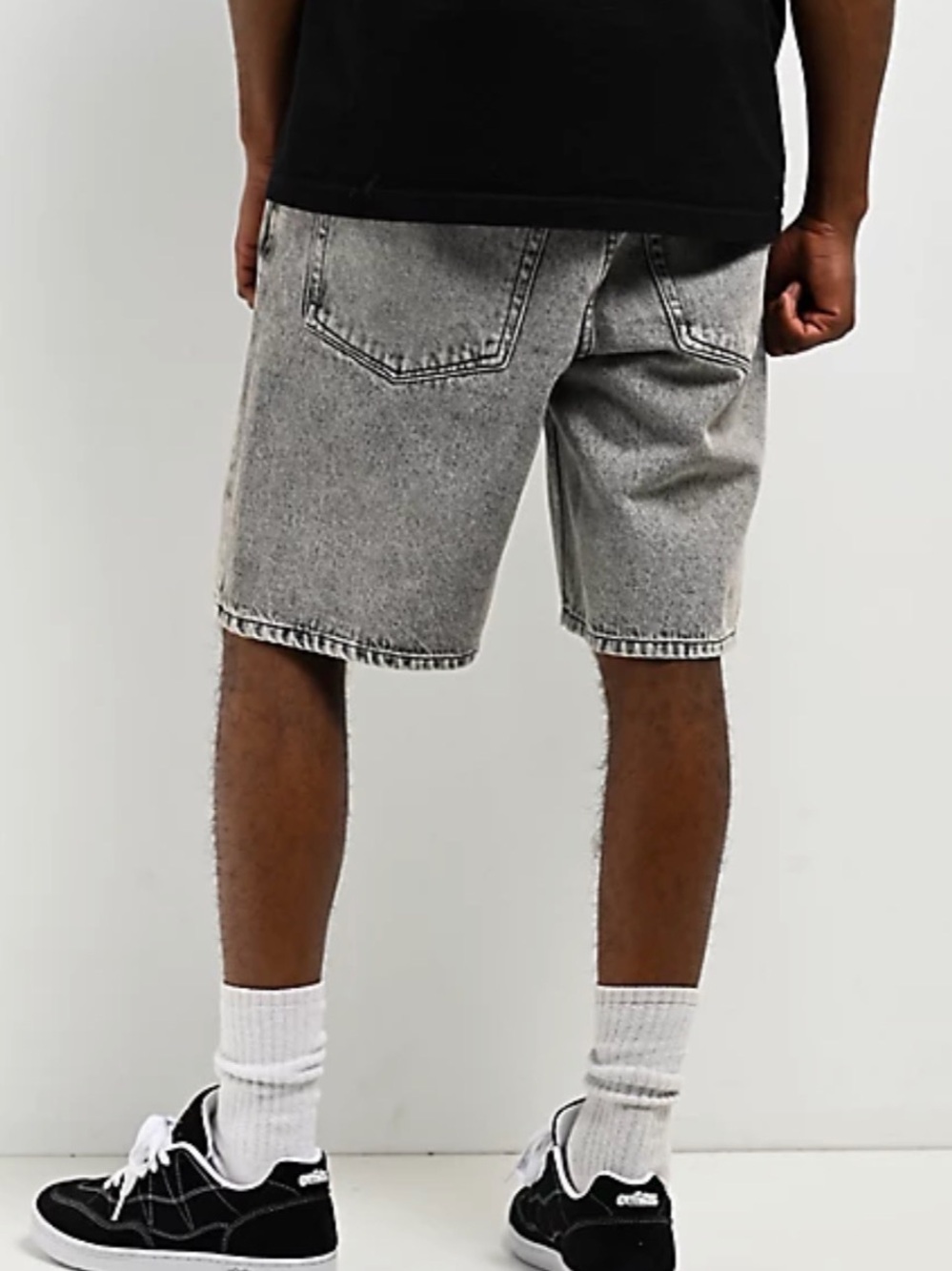 Empyre Washed Gray Denim Jean Shorts